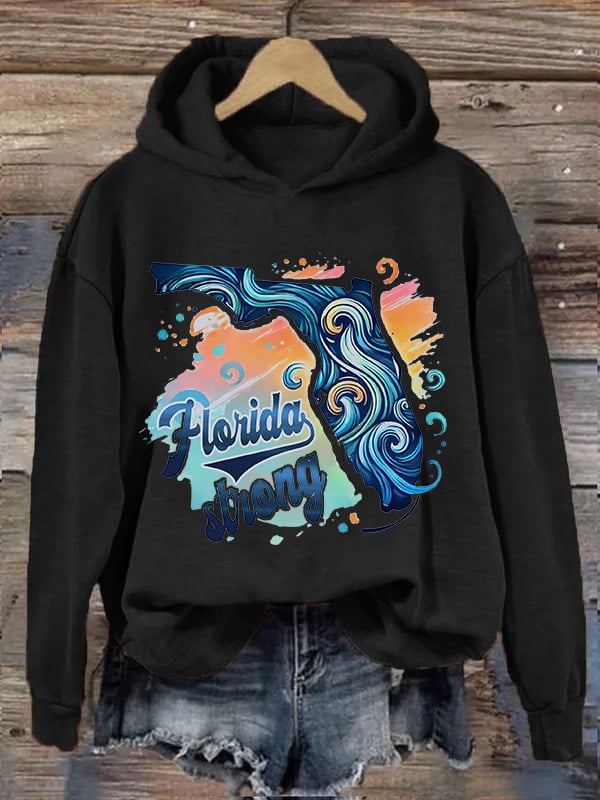 Women's Hot Florida Strong Printed Hooded Sweatshirt