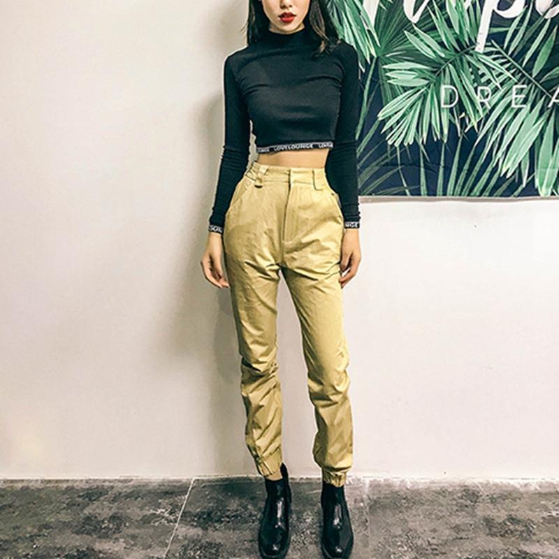 High Waisted Cargo Trousers