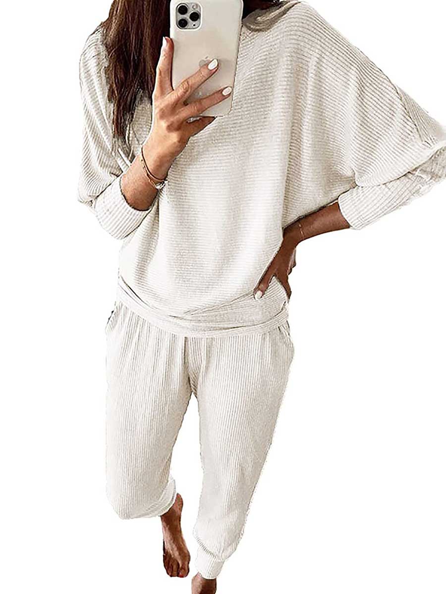 Long Sleeve Knit Sweatshirt Loungewear