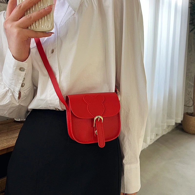 Women's Mini Pu Leather Solid Color Vintage Style Classic Style Square Magnetic Buckle Shoulder Bag