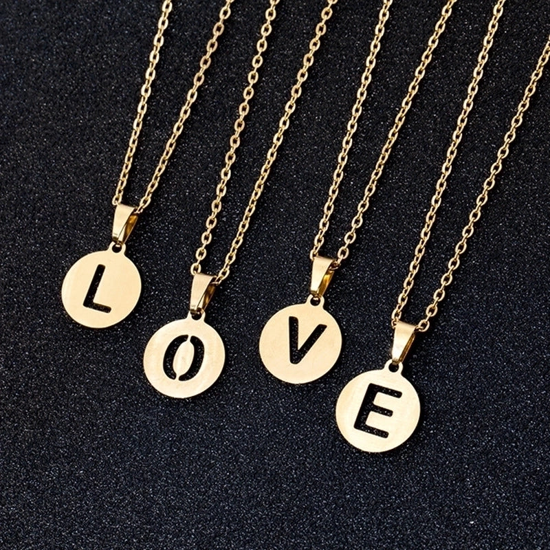 Stainless Steel 18K Gold Plated Minimalist Plating Letter None Necklace