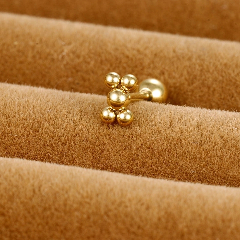 1 Piece Minimalist Round Plating Stainless Steel Ear Studs