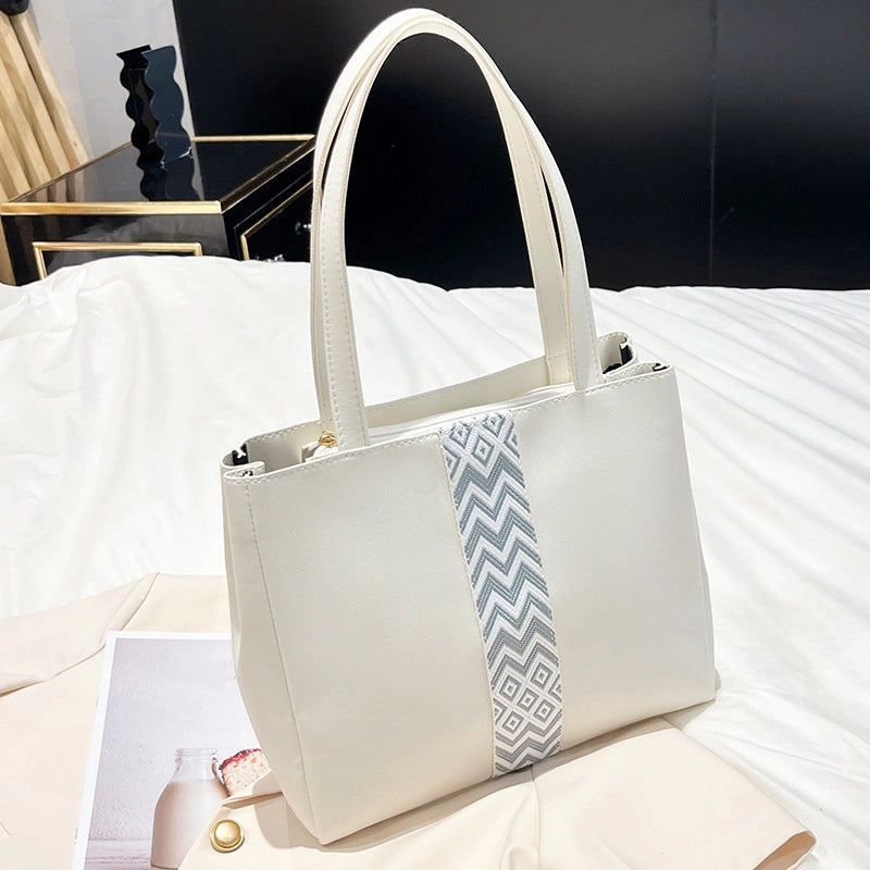 Women's Large Pu Leather Solid Color Vintage Style Classic Style Zipper Shoulder Bag