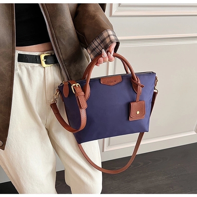Women's Oxford Cloth Solid Color Elegant Square Zipper Handbag