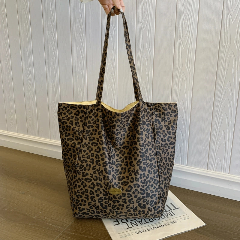 Women's Cloth Leopard Streetwear Square Open Shoulder Bag