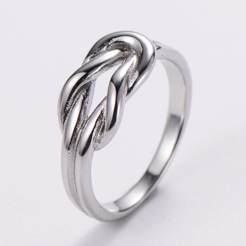 3 Pieces Stainless Steel 18K Gold Plated Fashion Inlay Hand Number Bow Knot Zircon Open Ring