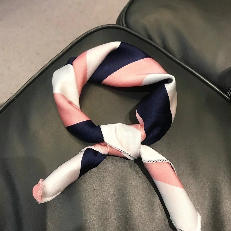 Women's Minimalist Color Block Polyester Silk Scarf