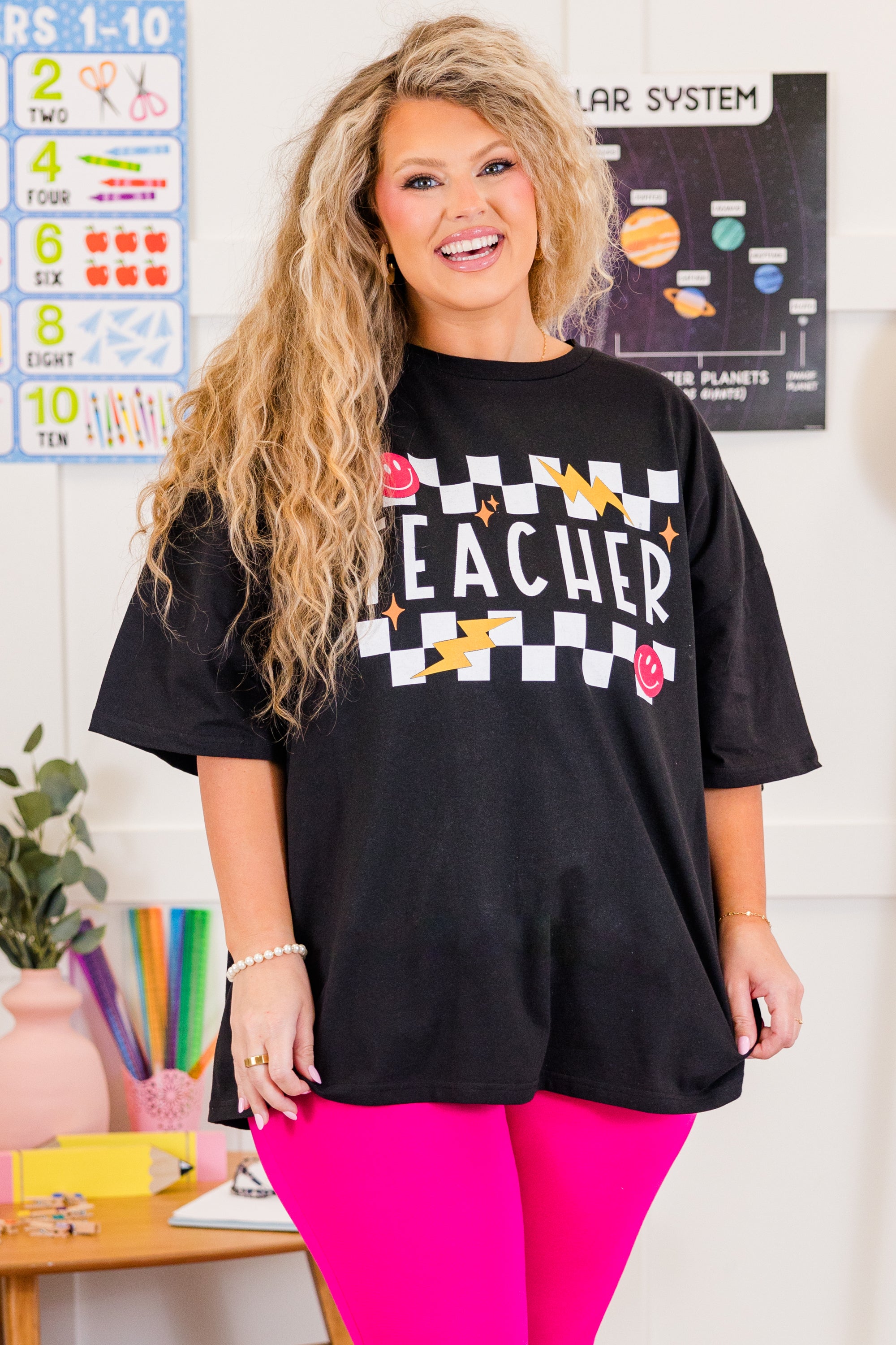 Too Cool For School Boyfriend Tee. Black