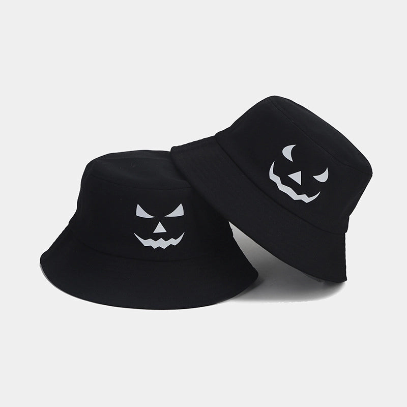 Women's Minimalist Solid Color Printing Flat Eaves Bucket Hat