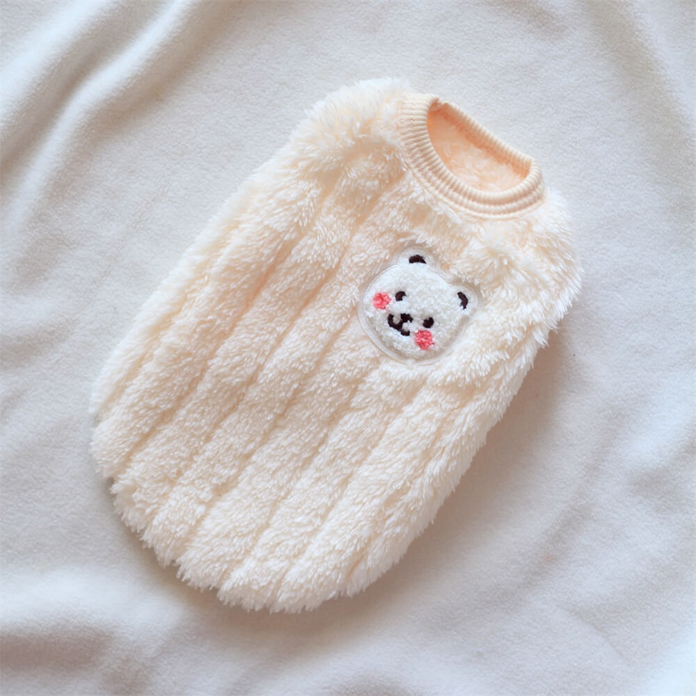 Adorable Fuzzy Bear Dog Sweater - Soft and Cozy for Winter Comfort