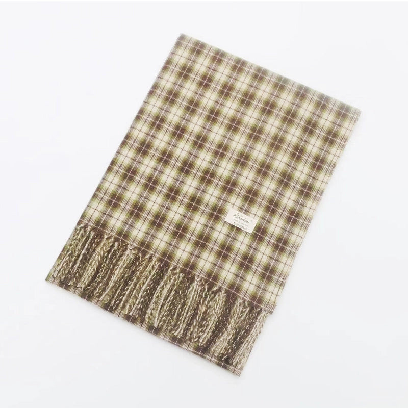 Fashion British Plaid Cashmere Scarf Autumn And Winter New Commuter Neck Scarf Warm Cold-proof Tassel Shawl