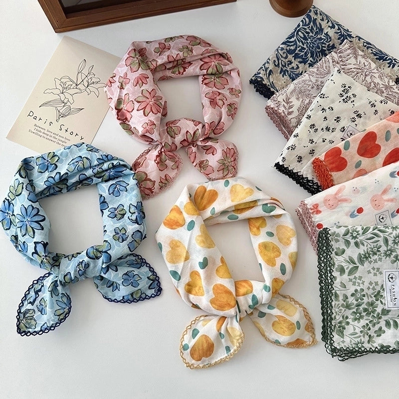 Women's Elegant Sweet Printing Cotton And Linen Silk Scarf