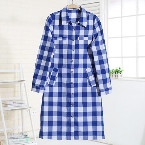 Long Plaid Shirt Dress