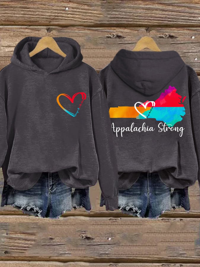 Retro Appalachia Strong Stronger Than The Storm Print Hoodie
