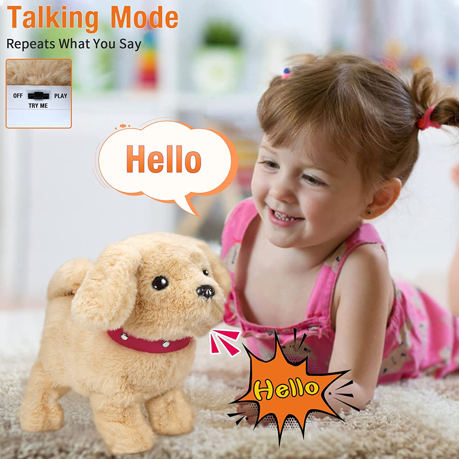 (🎁Hot Sale🎁)Plush Puppy Toy Electronic Interactive Pet Dog - BUY 2 FREE SHIPPING