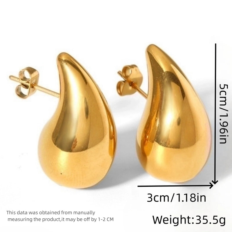 1 Pair Casual Solid Color Plating Stainless Steel Gold Plated Silver Plated Ear Studs