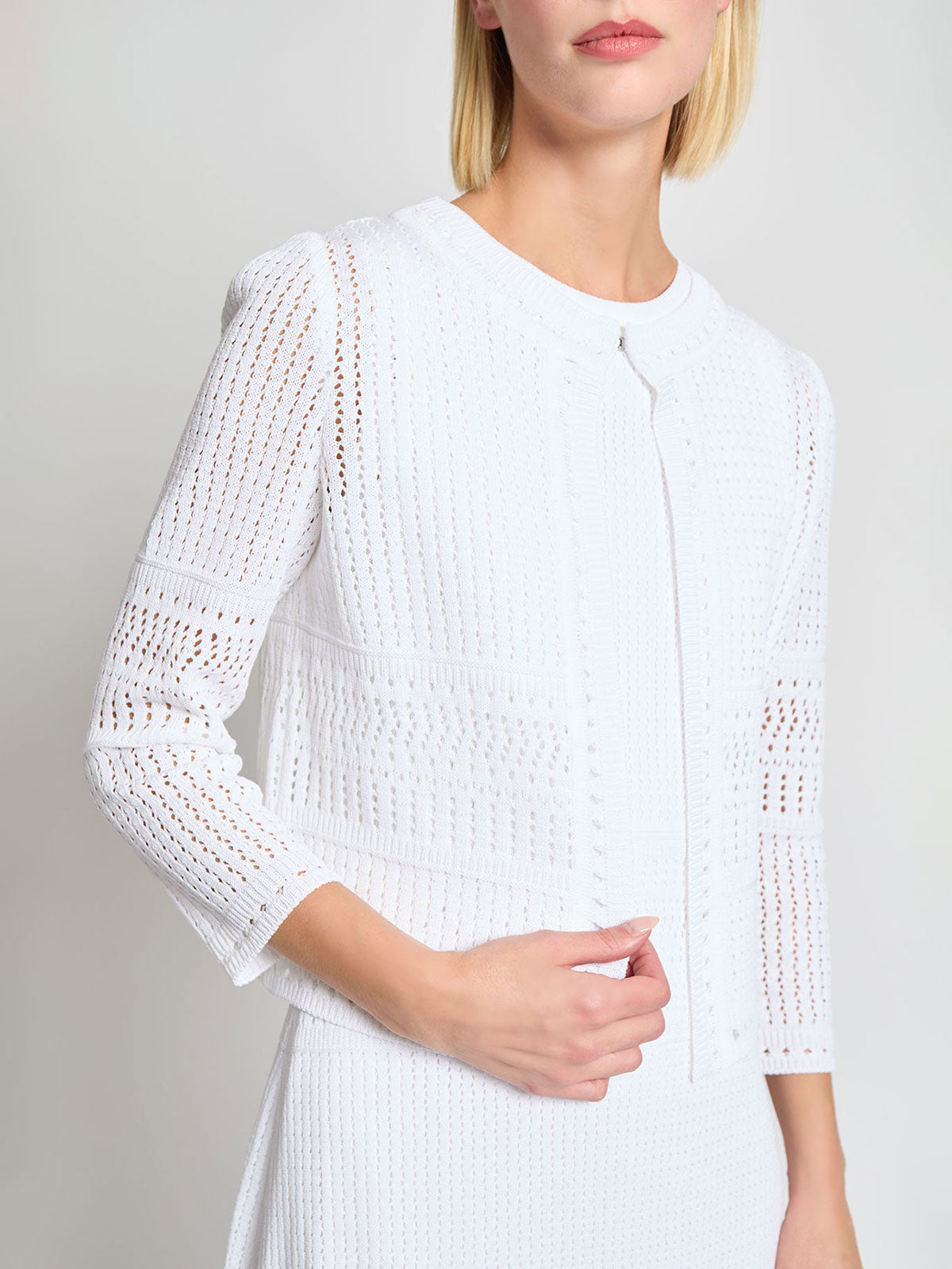 Heritage Pointelle Short Knit Jacket - Modern Fit
