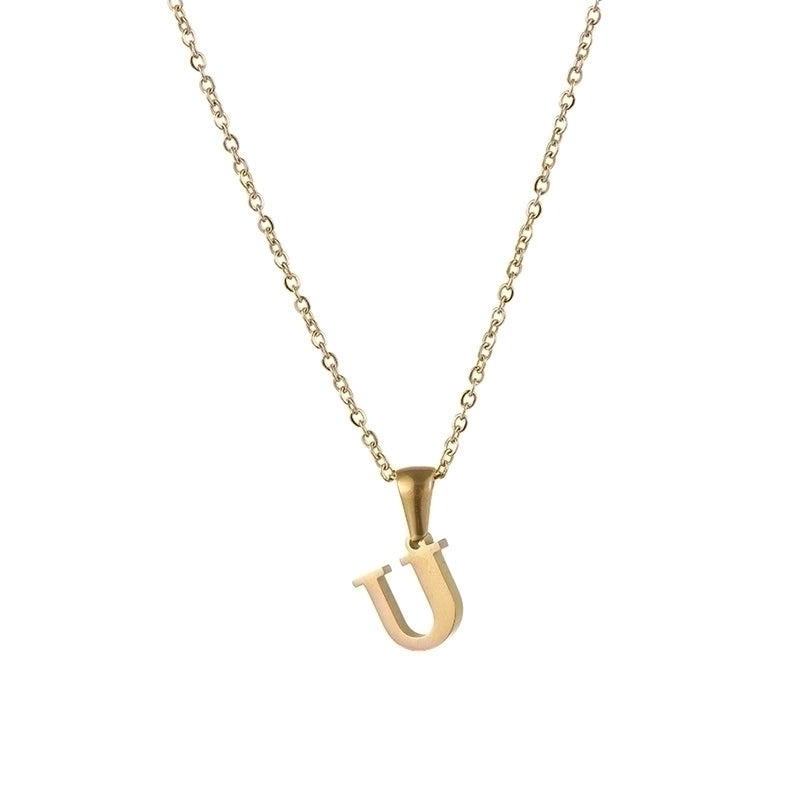 Minimalist Letter Stainless Steel Necklace 1 Piece