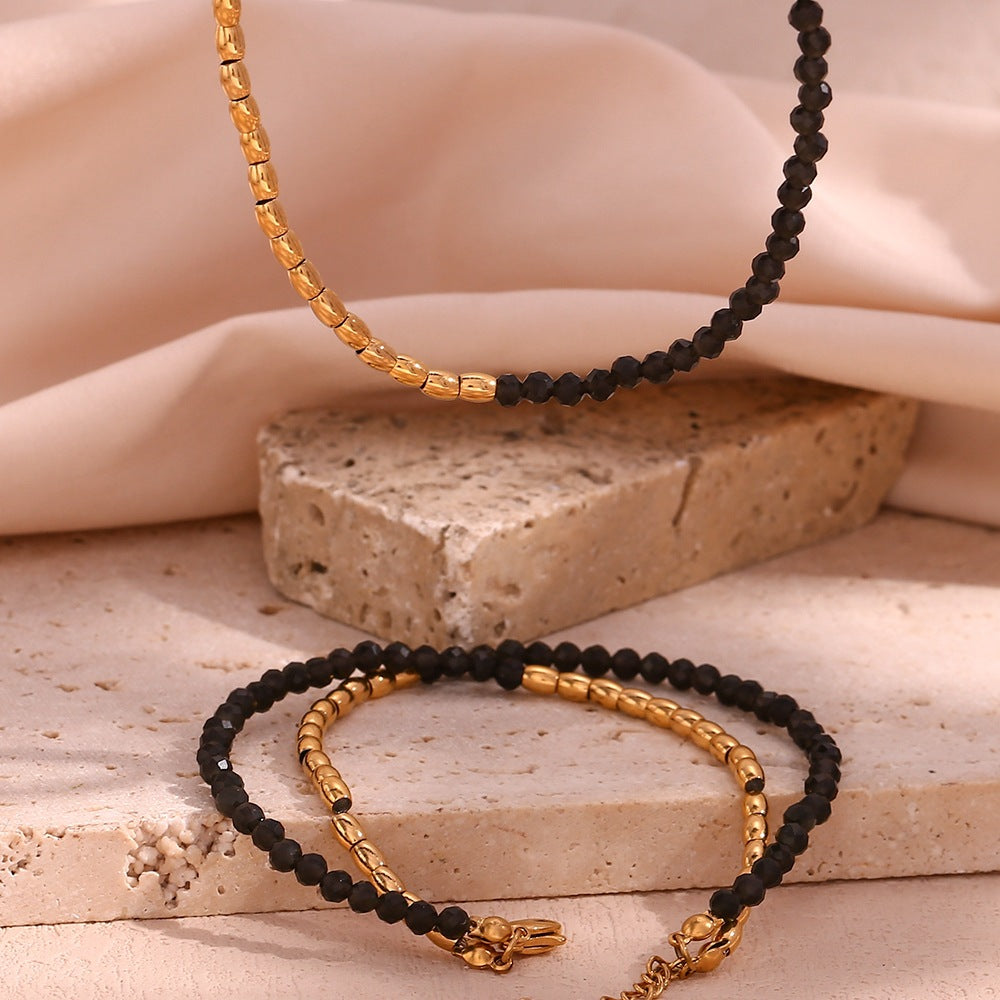 Fashion Stripe Geometric Stainless Steel 18K Gold Plated Necklaces