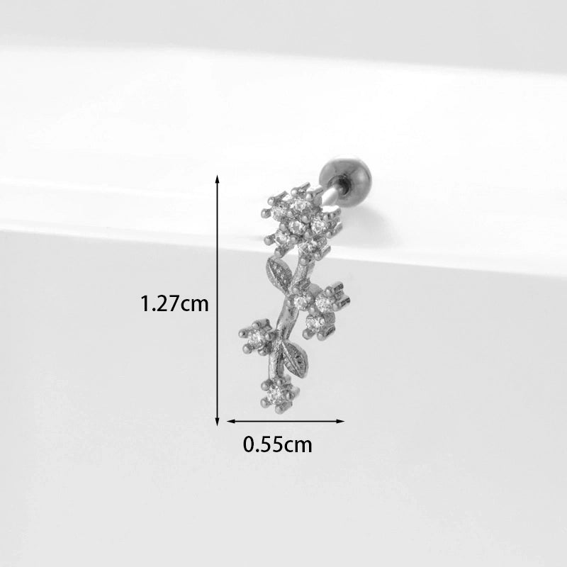 Ear Cartilage Rings & Studs Geometric Copper Plating Artificial Gemstones