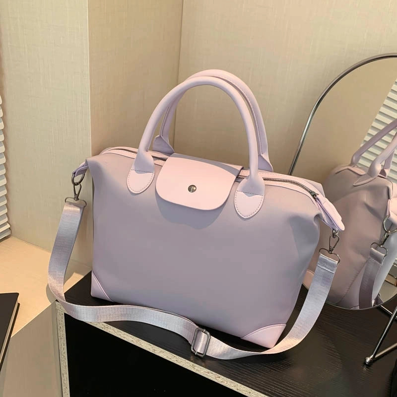 Women's Large Pu Leather Solid Color Basic Classic Style Square Zipper Travel Bag