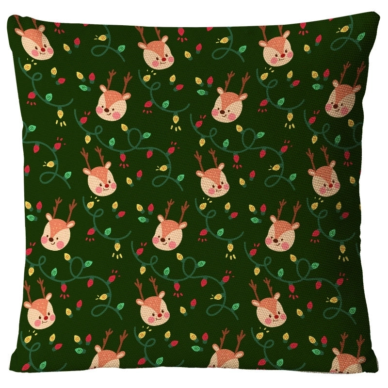 Christmas Glam Santa Claus Snowman Linen Pillow Cases Couch & Sofa Decor