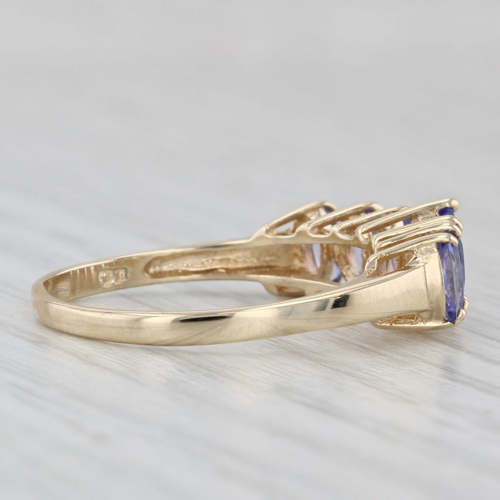 0.92ctw Tiered Tanzanite Ring 14k Yellow Gold Size 8.75 Stackable