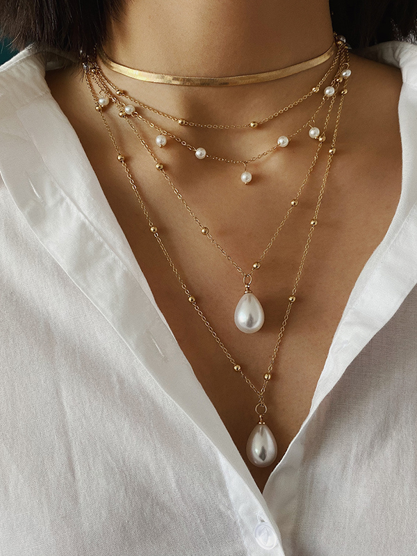 Vintage Statement Geometric Chains Necklace