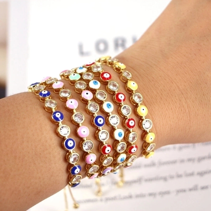 Copper Plating Geometric Artificial Gemstones Copper Bracelets