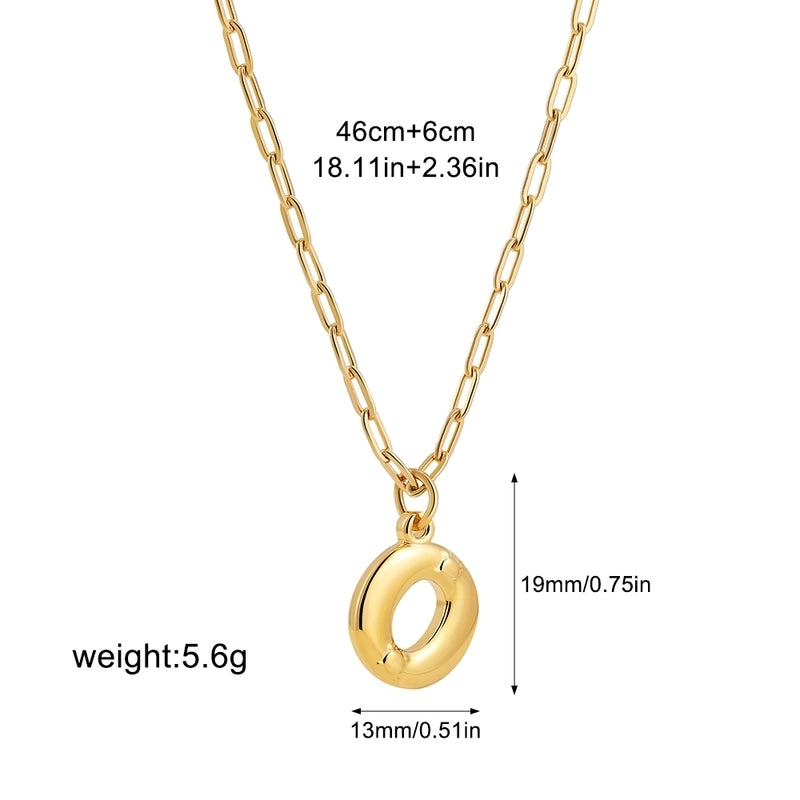 Preppy Style Solid Color Shiny Letter 304 Stainless Steel Pendant Necklace