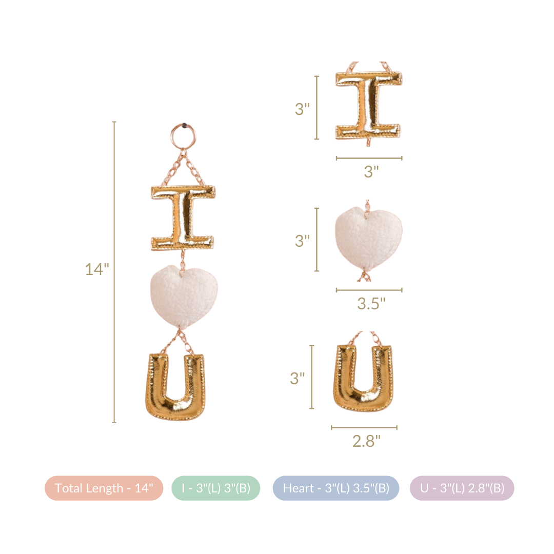 Valentine Wall Hanging I Heart You White Set Of 2 14 Inch