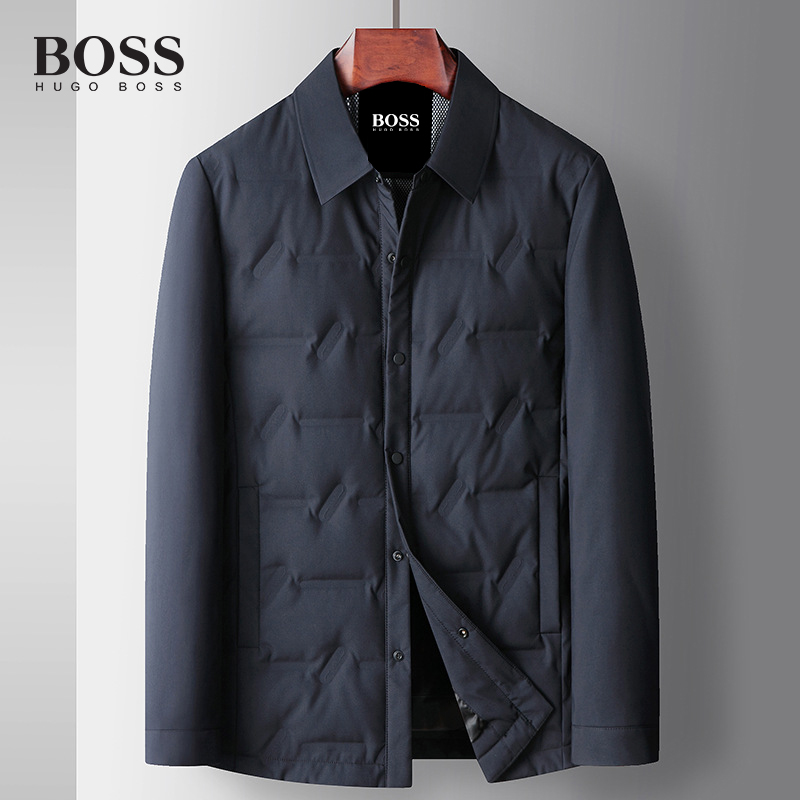 BOSS Luxury Men-s warm light and thin jacket with 90% white duck down content