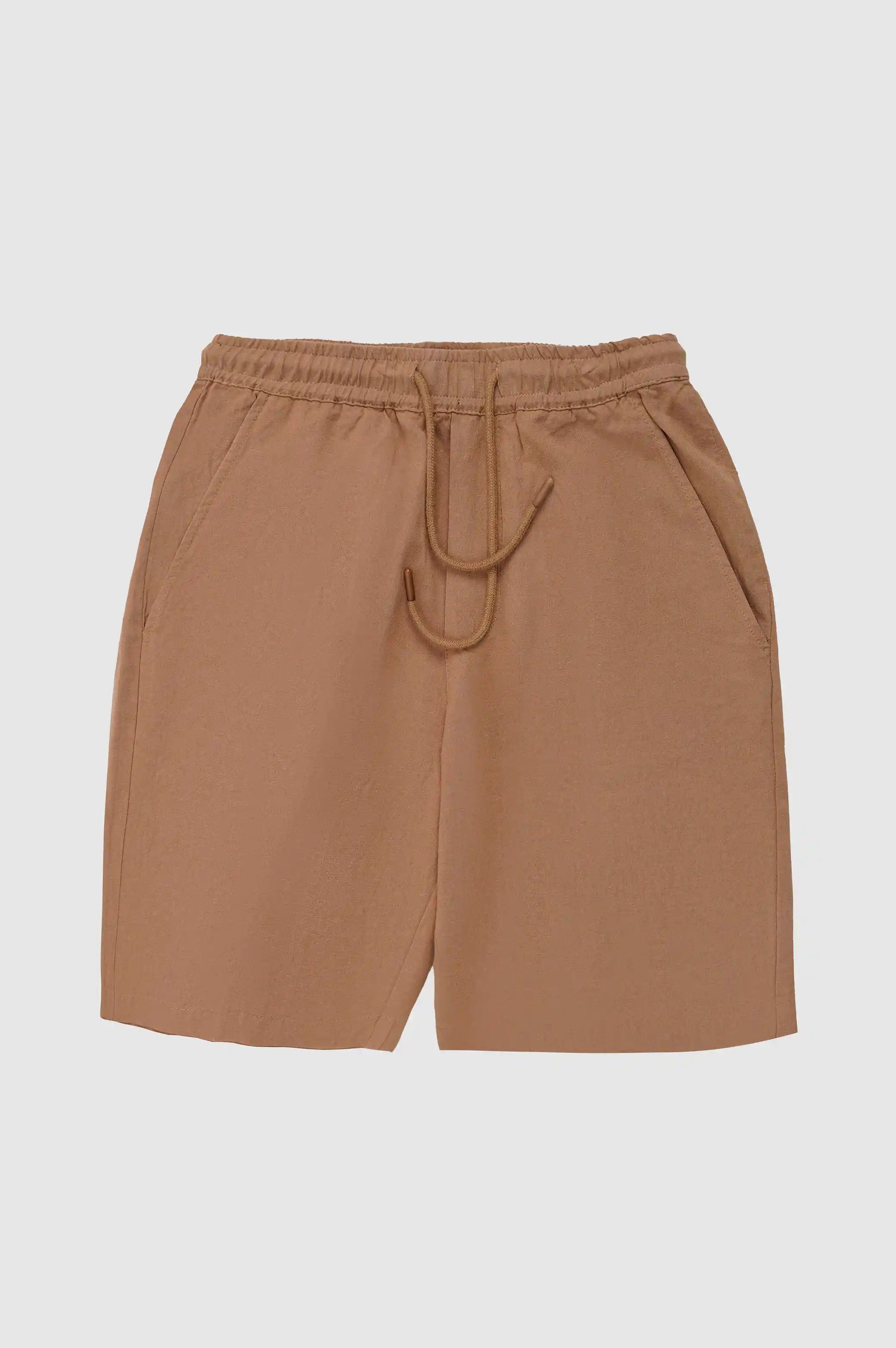 DRAWSTRING LINEN SHORTS