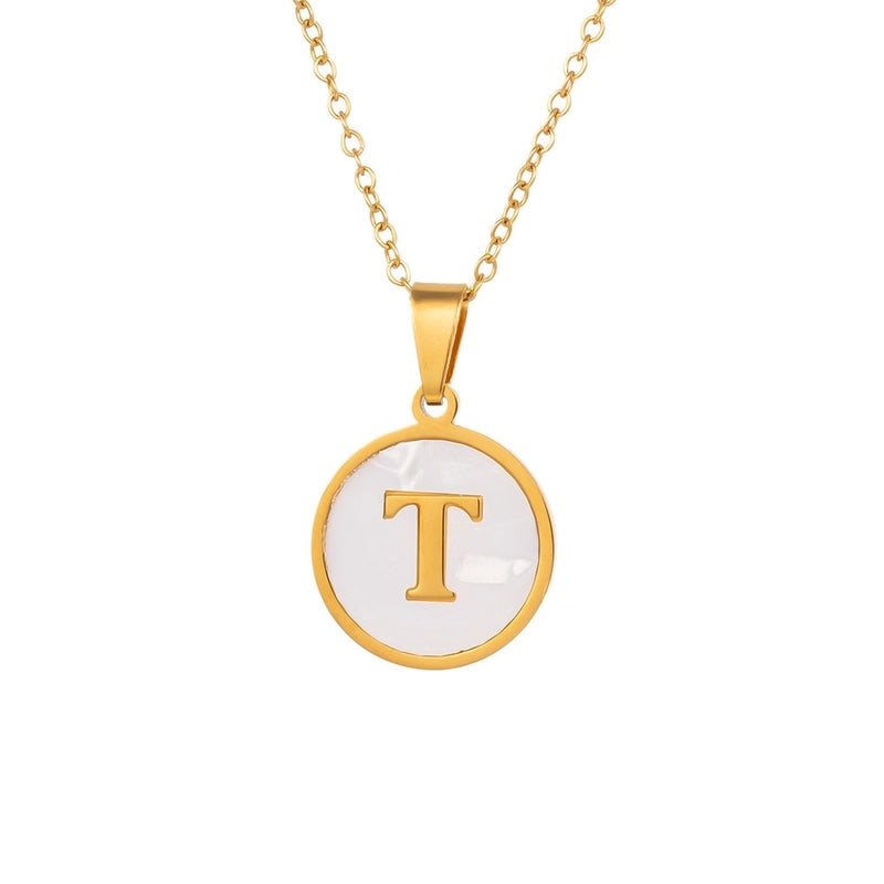 Minimalist Letter Titanium Steel Pendant Necklace