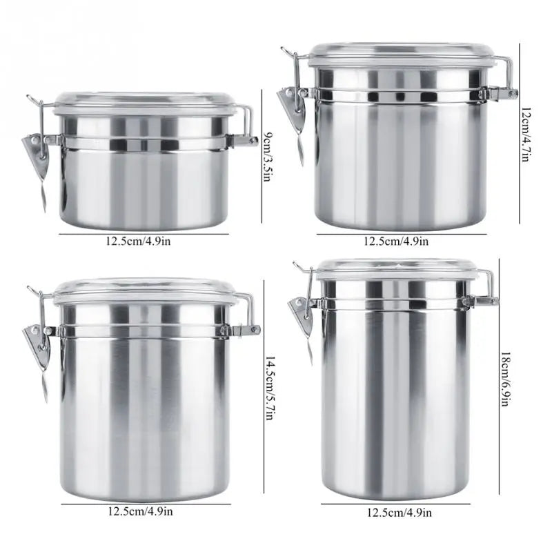 4X PIECES STAINLESS STEEL JAR SET