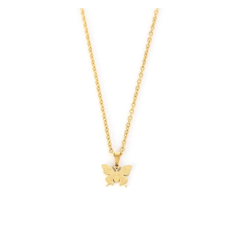 Fashion Butterfly Stainless Steel Plating Pendant Necklace