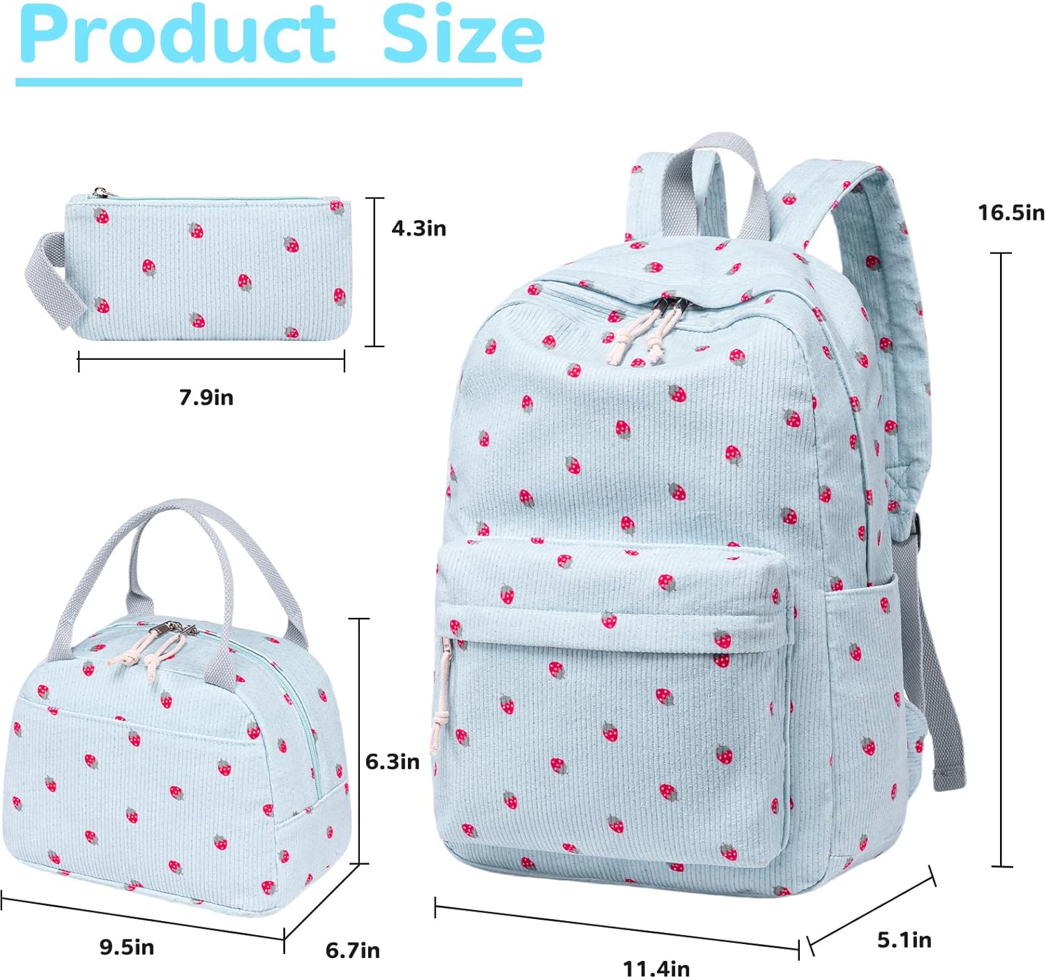 Bluboon School Backpack Teens Girls Boys Kids School Book Bags with Lunch Box Pencil Bag