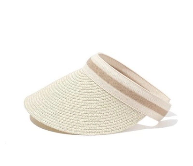 Women's Elegant Classic Style Color Block Wide Eaves Sun Hat