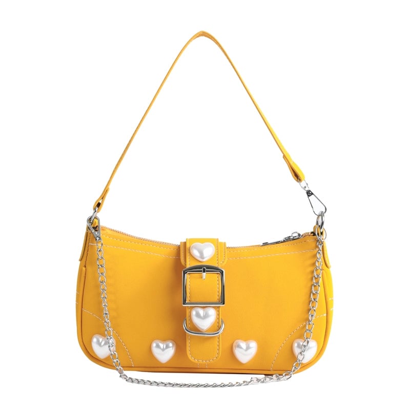 Women's Pu Leather Solid Color Elegant Square Zipper Buckle Shoulder Bag