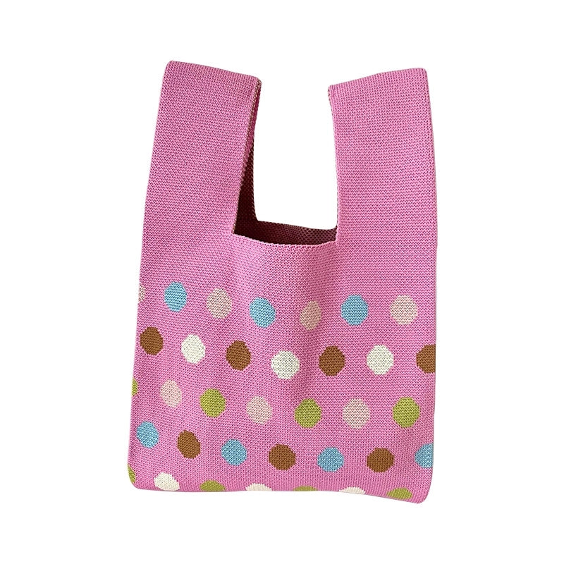 Women's Medium Polyester Polka Dots Vintage Style Square Open Handbag