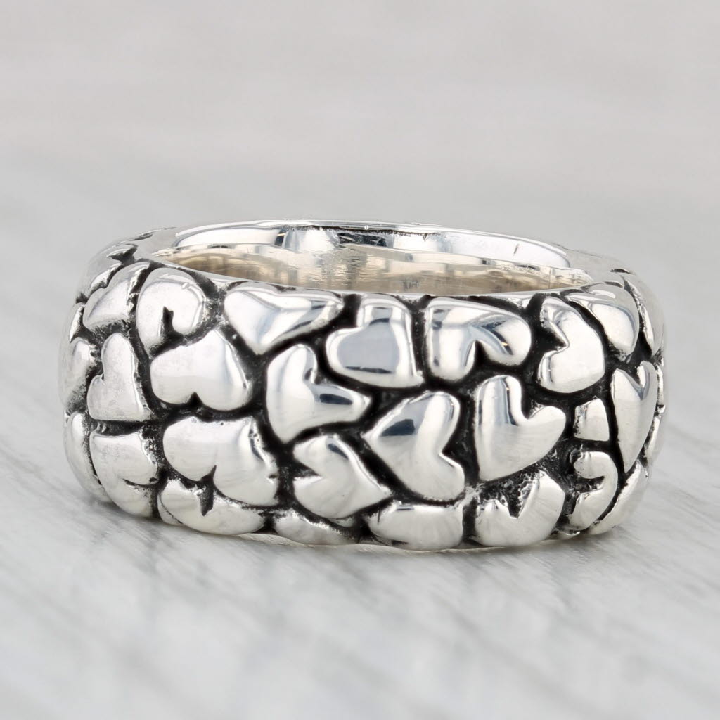 Pandora Lotsa Love Sterling Silver Ring Size 5.25 Band Statement Retired