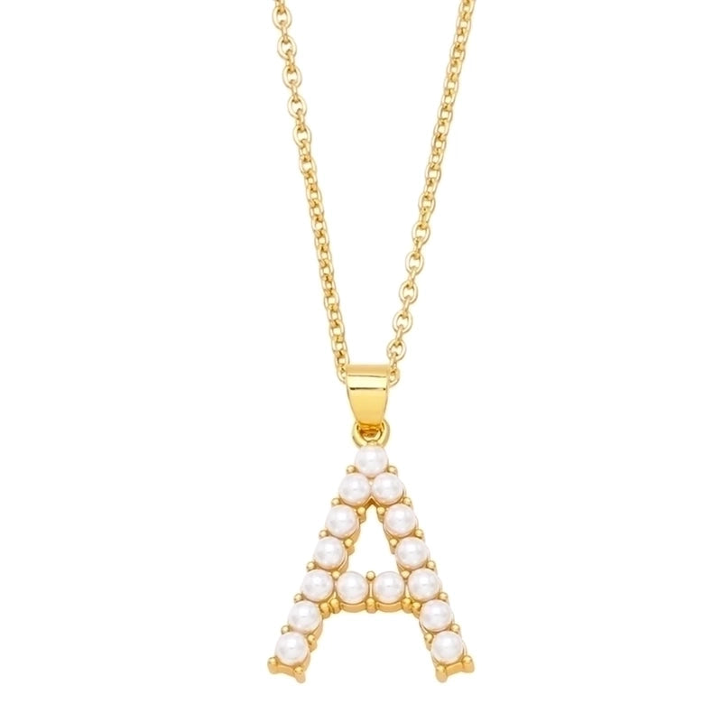 Copper Cable Chain Letter Pendant Necklace