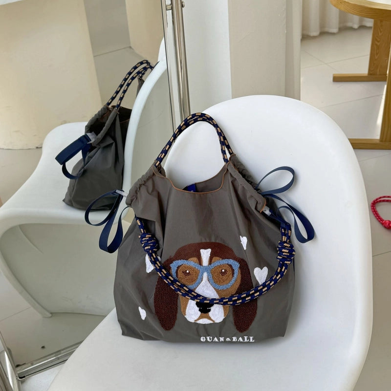 Women's Large Nylon Animal Vintage Style Classic Style Square String Handbag