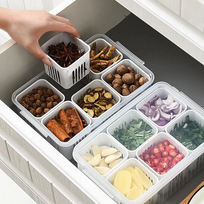 6X PORTIONS REFRIGERATOR STORAGE BOX