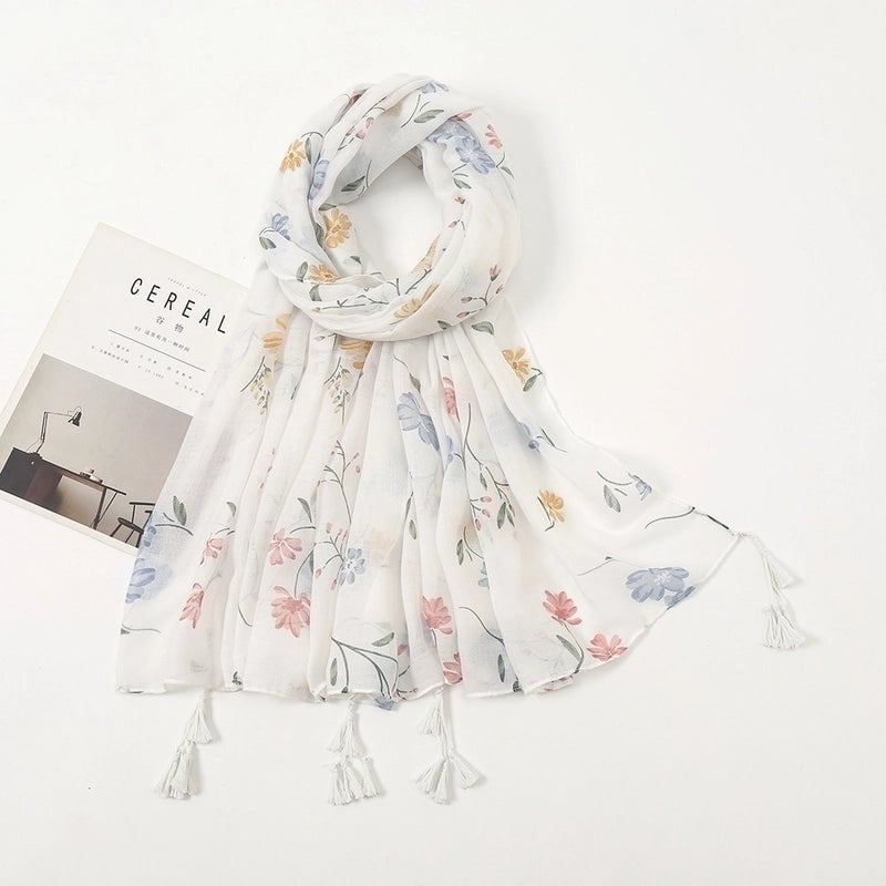 Women'S Bohemian Geometric Cotton And Linen Scarf