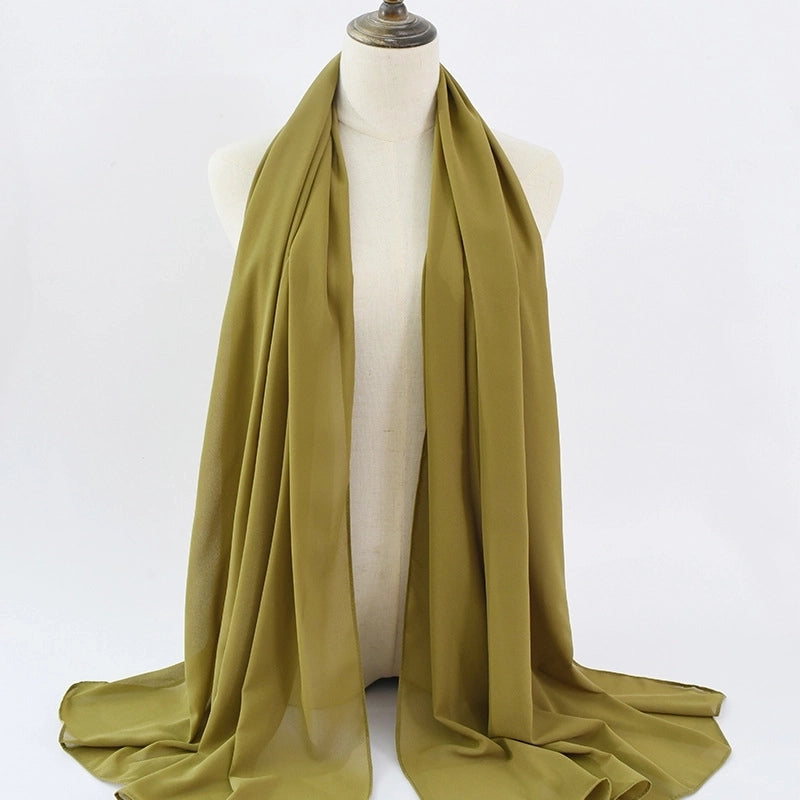 Women's Minimalist Classic Style Solid Color Satin Silk Scarf