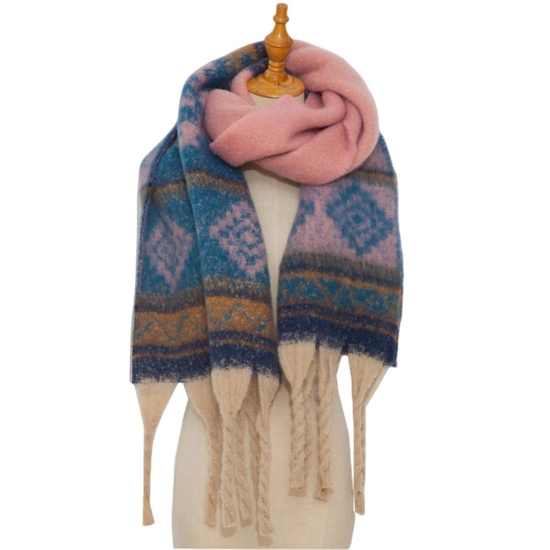 Women's Casual Printing Color Block Polyester Scarf