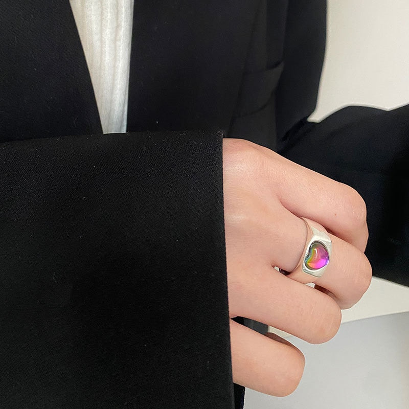 Purple Burst Heart Ring