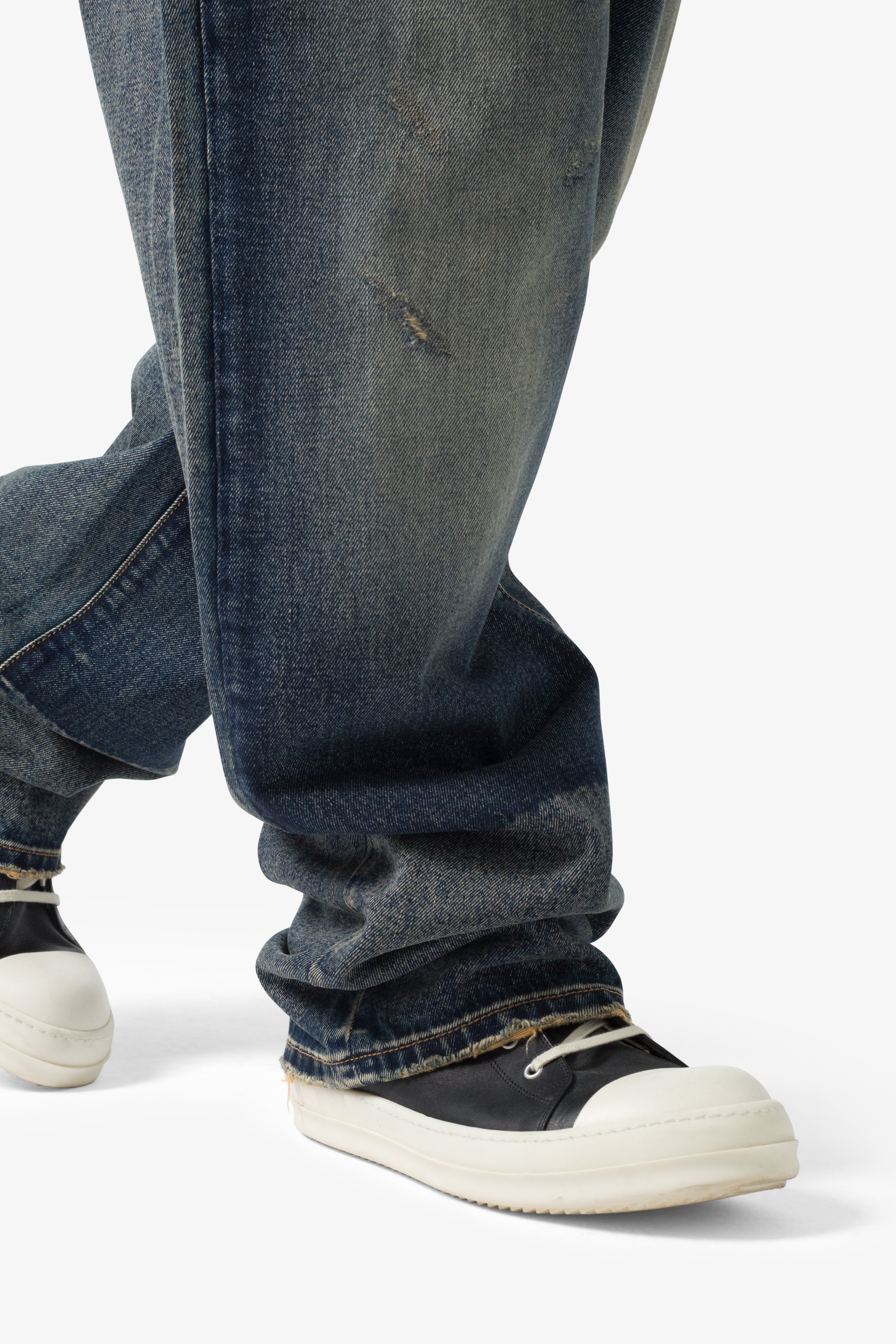 Ultra Baggy Shadow Patch Denim - Washed Light Blue