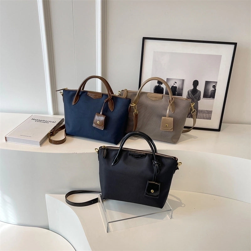 Women's Nylon Solid Color Classic Style Square Zipper Crossbody Bag